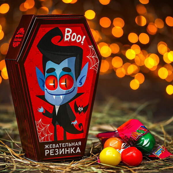 Жевательная резинка в  шестиугольной коробке Boo 47г