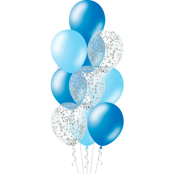 Фонтан из шаров однотонный Blue & Light Blue, 10 штук